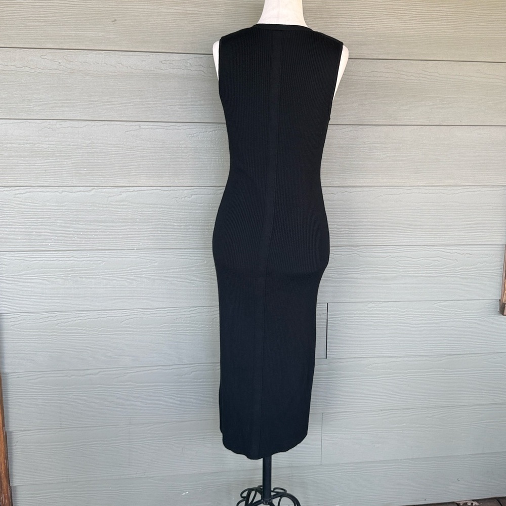 ATM Ribbed Merino Wool Midi Dress - Picture 8 of 13
